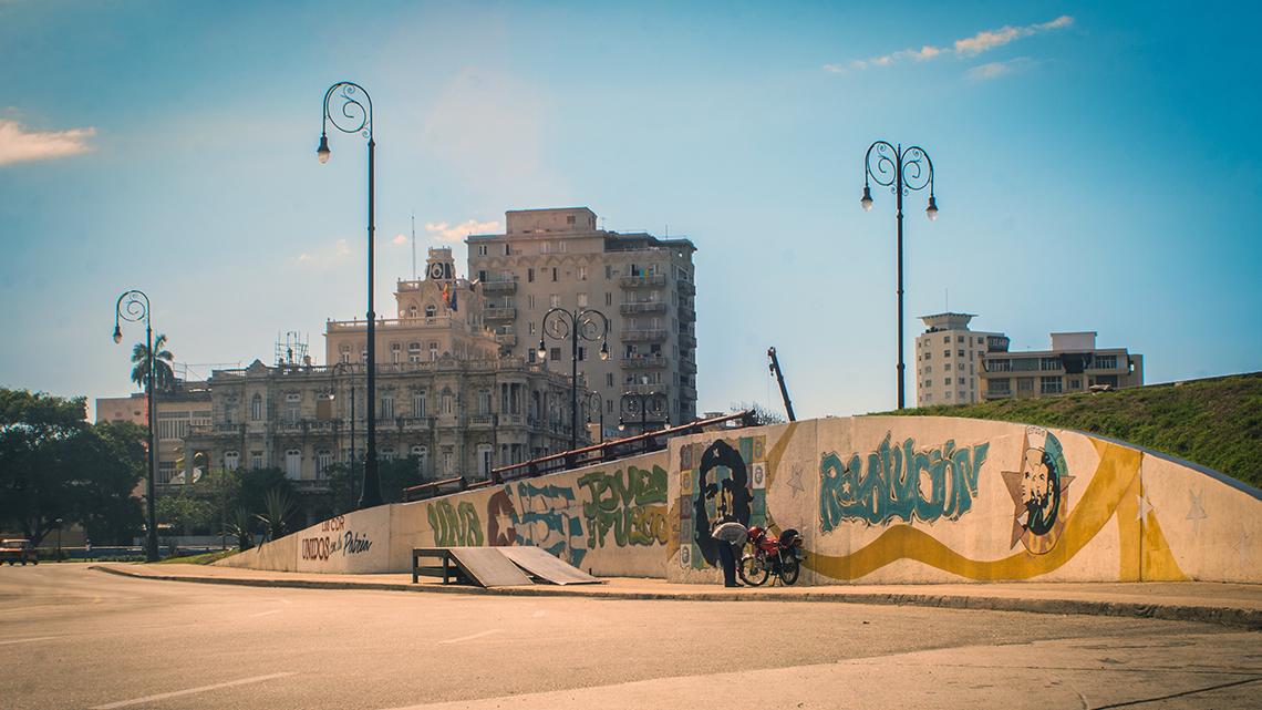 Official Graffiti promoting the revolution, its symbols and values in the streets of Havana, millenials