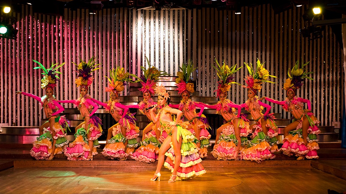 Dancers in the middle of a show in Cabaret Parisien in Hotel Nacional de Cuba