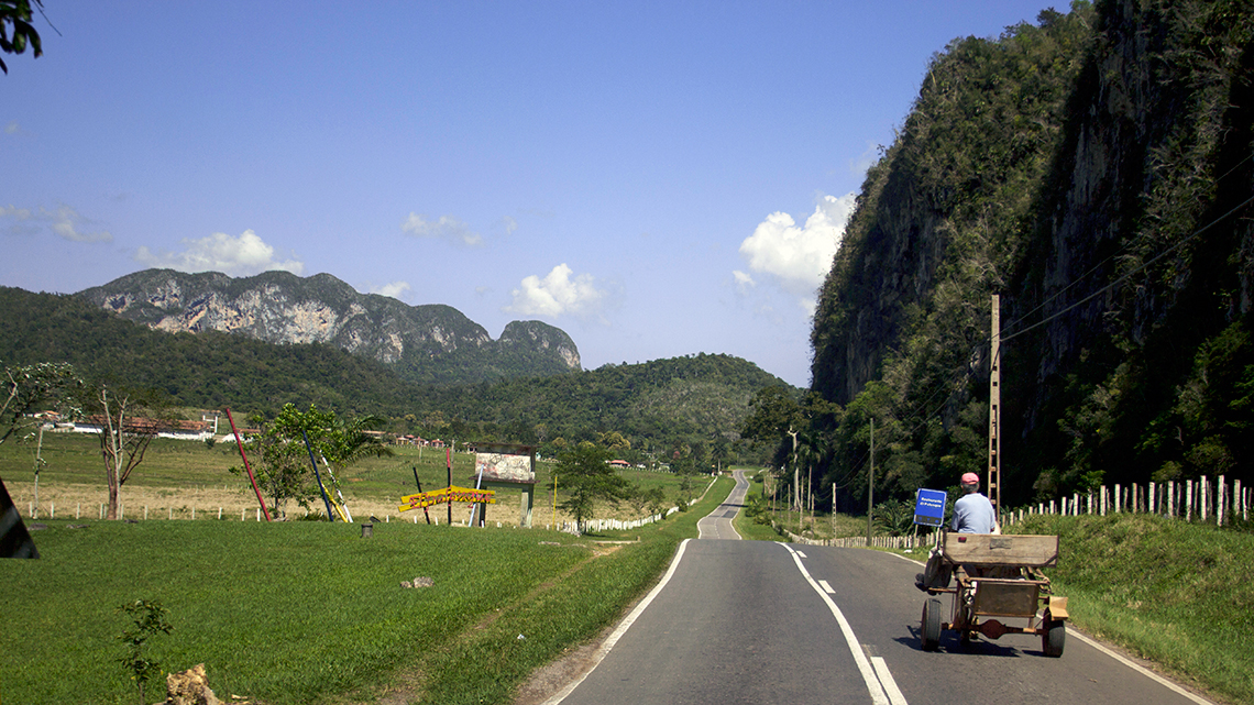 Horse drawn carriage in the roads around Vinales, Cuba