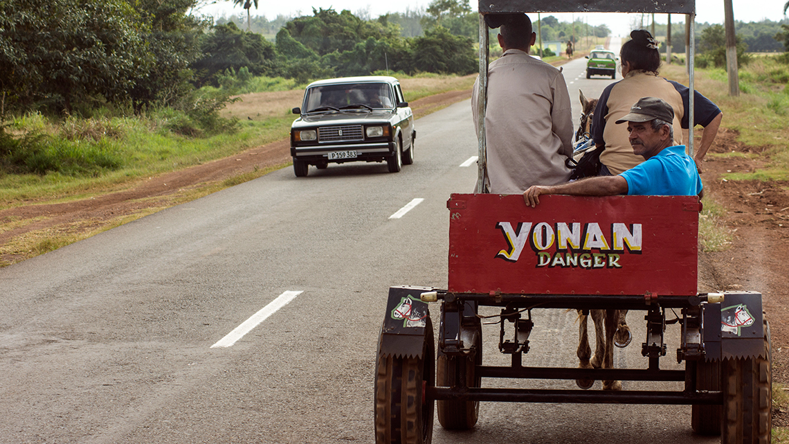 Horse drawn carriage in Cuba's roads