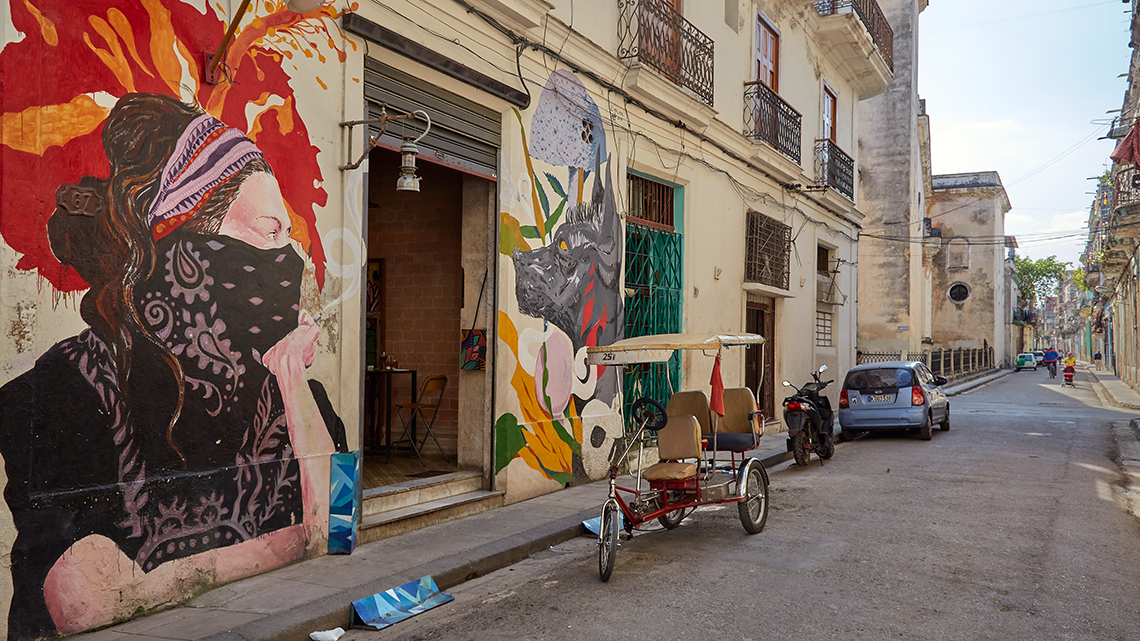 Entrance to Paladar Jibaro in San Isidro quarters in Old Havana, Cuba