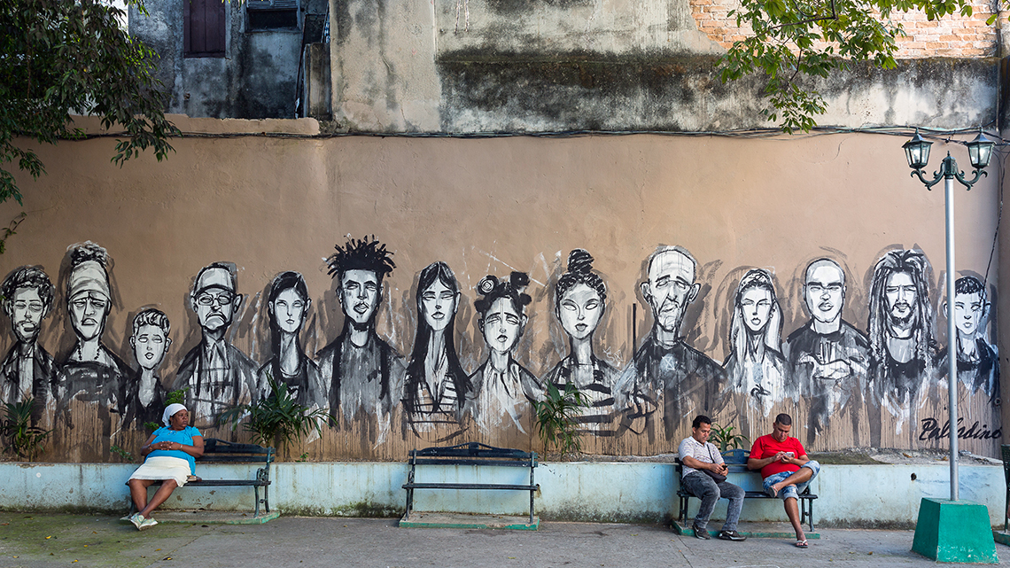 Graffiti by Paladines in Parque San Isidro in the neighborhood of the same name in Old Havana