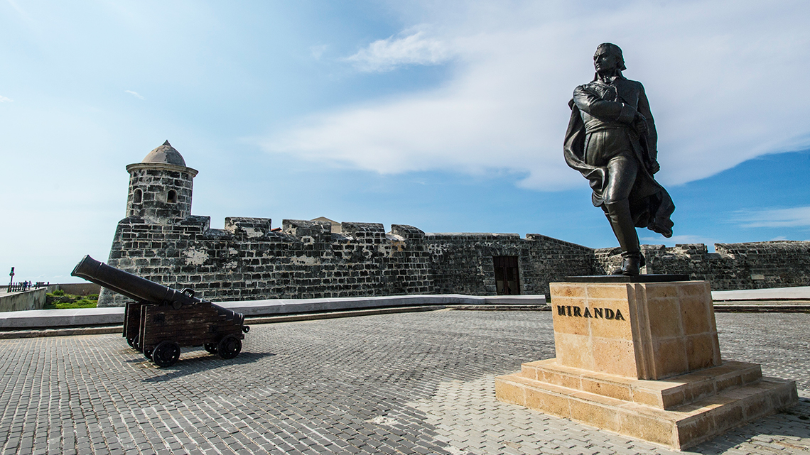 La Punta Fortress, also statue dedicated to Sebastian Francisco de Miranda