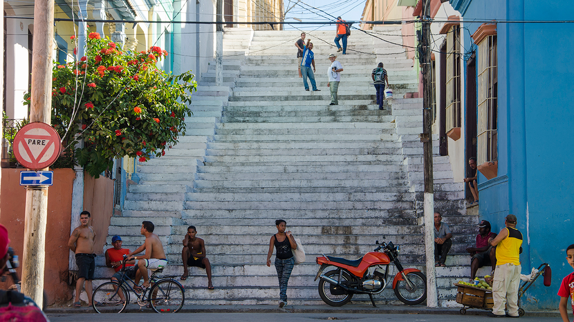 Stairs in Calle Pedro Pico in Santiago de Cuba