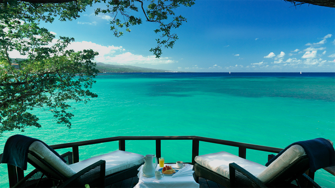 Lovely view of the Caribbean Sea from Jamaica Inn hotel