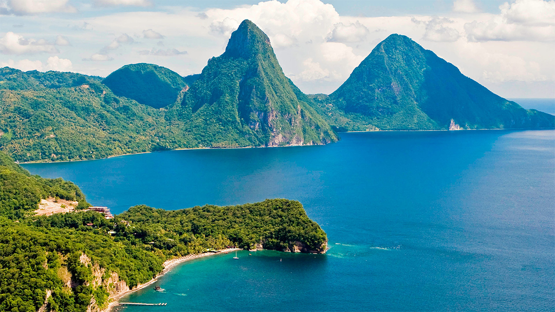 The Pitons, a symbol of the lovely St Lucia