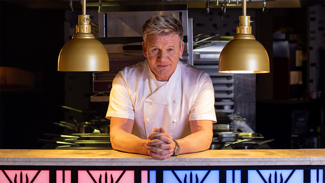 Gordon Ramsay at Hell's Kitchen restaurant at Caesars Palace Bluewaters Dubai