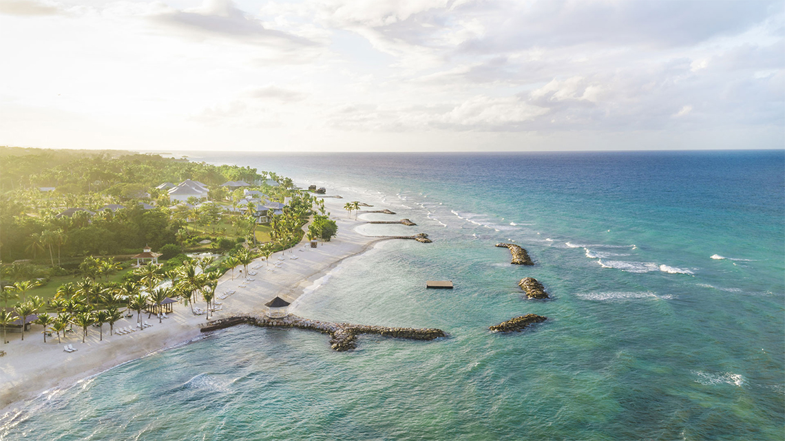 Aerial view of the Half Moon Hotel and Resort in Montego Bay